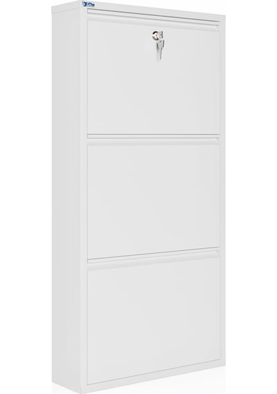 Ceha Kilitli Metal Ayakkabılık 3'lü Kar Beyazı - K.AYK-3 /AB9003/KL