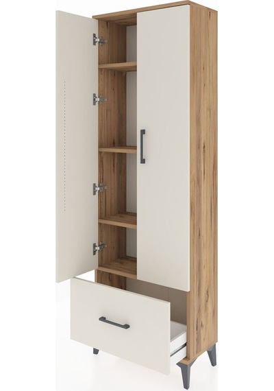Arges Dolap 4 Raflı Tek Çekmeceli 2 Kapaklı 60x30x182 Çam-aytaşı Çam Arges Dolap 4 Raflı Tek Çekmeceli 2 Kapaklı 60x30x182 Çam-aytaşı Çam