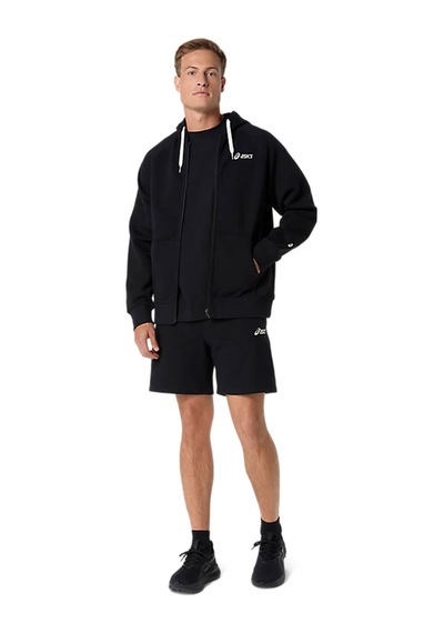 Asics Logo Fleece Full-zip Erkek Siyah Koşu Ceket 2031f325-001
