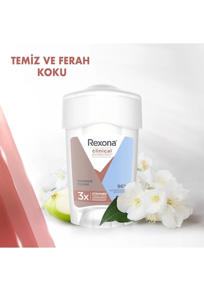 Rexona Clinical Protection Shower Clean Kadın Stick Deodorant 45 ML + Rexona Men Clinical Protection Active Fresh Stick Deodorant 45 ML Rexona Clinical Protection Shower Clean Kadın Stick Deodorant 45 ML + Rexona Men Clinical Protection Active Fresh Stick Deodorant 45 ML