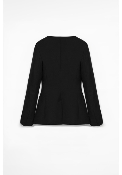 Kadın Siyah Geniş Yaka Blazer Siyah