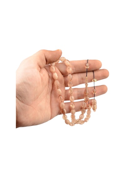 Burhan Sağlam Özel Seri İmzalı Sistem Püsküllü 10x8 Mm Arpa Kesim Ateş Kehribar Tesbih Sarı