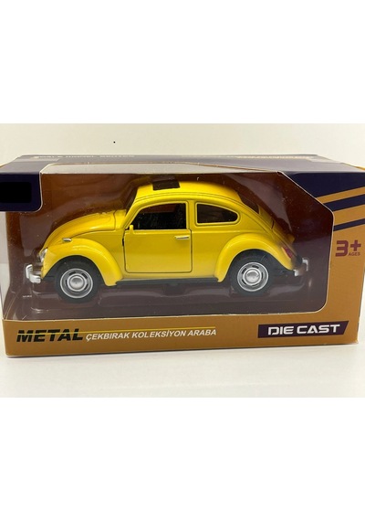 Işıklı Sesli Metal Çek Bırak Araba 15 Cm Sarı 24157 Çok Renkli