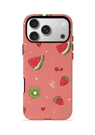 Apple iPhone Uyumlu 17 Pro Max Vorian Çift Katmanlı Magsafe Kılıf Summer Fruit Crush