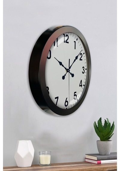 36 Cm Siyah Metal Standart Duvar Saati