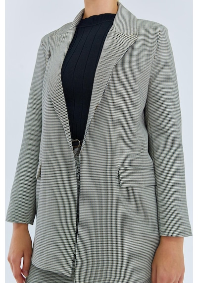 Mixray 4580 Kadın Pitikare Blazer Ceket Gri