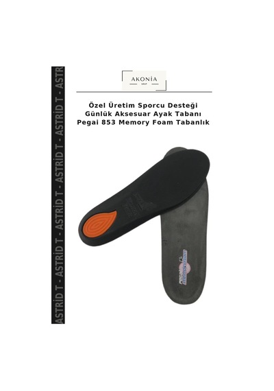 Astrid T Özel Üretim Sporcu Desteği Günlük Aksesuar Ayak Tabanı Pegai 853 Memory Foam Tabanlık Çok Renkli