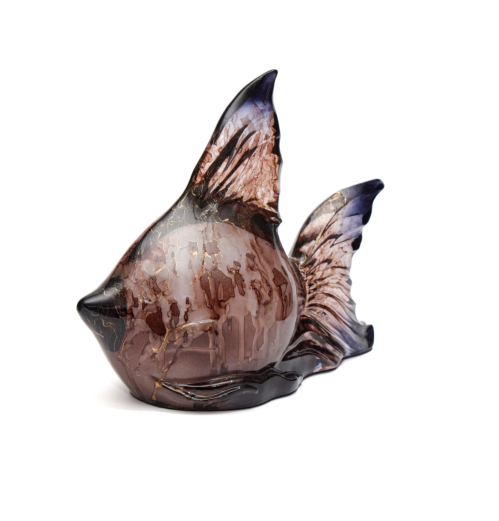 Dekoratif Ocean Art Kahverengi Balık Heykeli 23 Cm