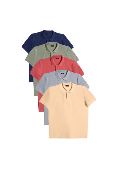 Tudors Erkek 5'li Paket Lacivert-haki-kiremit-gri-bej Slim Fit Dar Kesim Pamuklu Düz Pike Polo Yaka Tişört-33090 Multi Çok Renkli Tudors Erkek 5'li Paket Lacivert-haki-kiremit-gri-bej Slim Fit Dar Kesim Pamuklu Düz Pike Polo Yaka Tişört-33090 Multi Çok Renkli