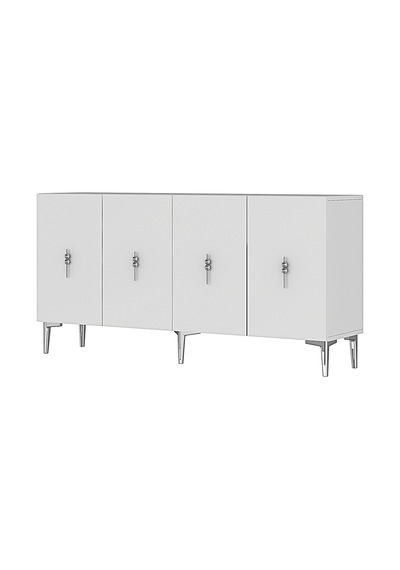 Ka1527bs Salkım Konsol Ve Tv Sehpası Beyaz-silver 150cm
