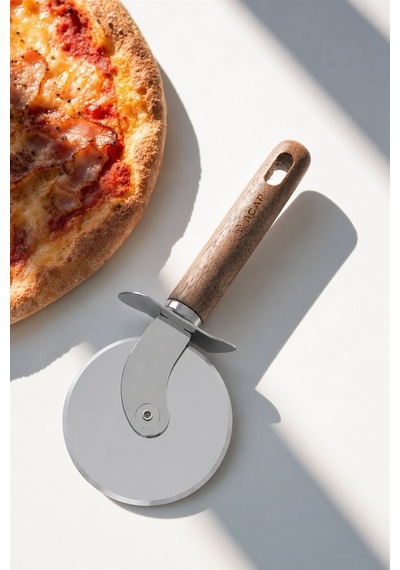 Acar 10175 Elitecraft Paslanmaz Çelik Pizza Kesici - 22 Cm Gümüş