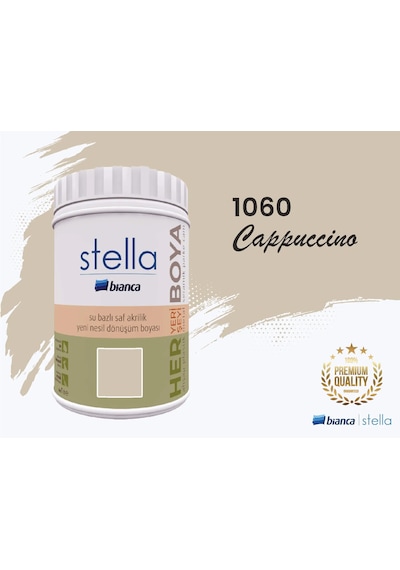 Bianca Stella Su Bazlı Saf Akrilik Boya 1 Litre Cappuccino