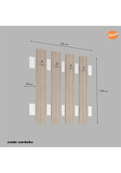 Duvar Askılığı Askılık Portmanto Antre Askılık Vestiyer Anahtarlık Cordoba - Beyaz