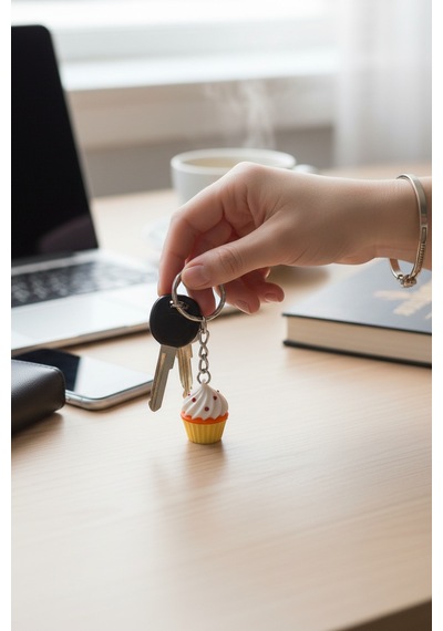 Mini Cupcake Figürlü Anahtarlık