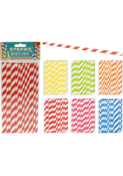 Excellentt Houseware 16'lı Kağıt Pipet - Asorti Renkli
