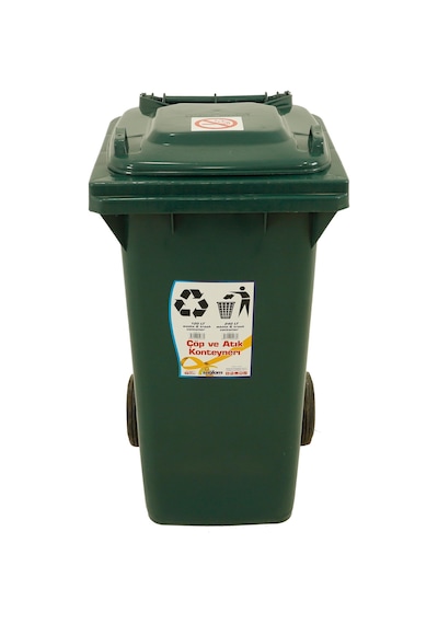 Sağlam Plastik Çöp Ve Atık Konteyneri 240 Lt Tekerlekli Eko Yeşil