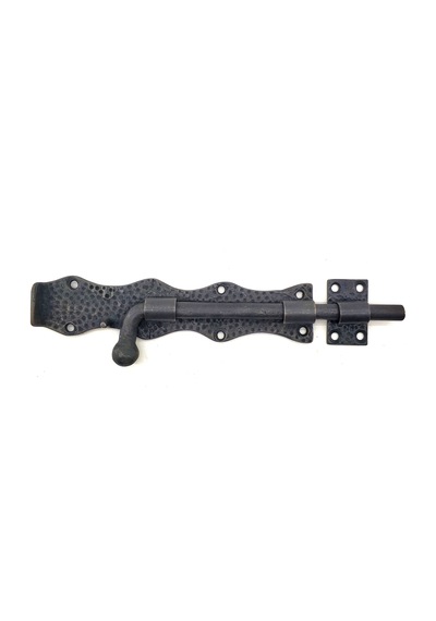 Antika Tarz Dekoratif Pirinç Dövme Kapı Sürgüsü - 20cm, Oksit Çok Renkli