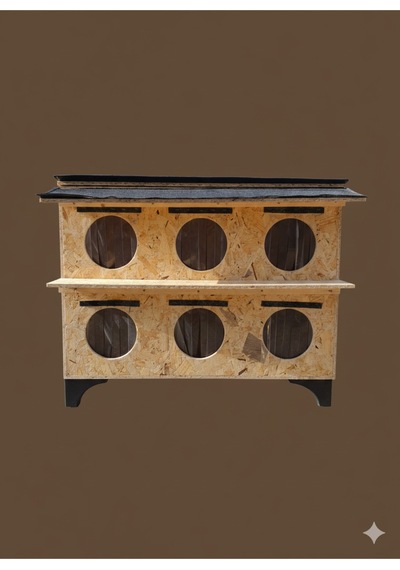 6 Girişli Çoklu Kedi Evi Kedi Yuvası 90x36x70 Cm Dayanıklı Osb Ayaklı Barınak Sokak Kedisi Evi