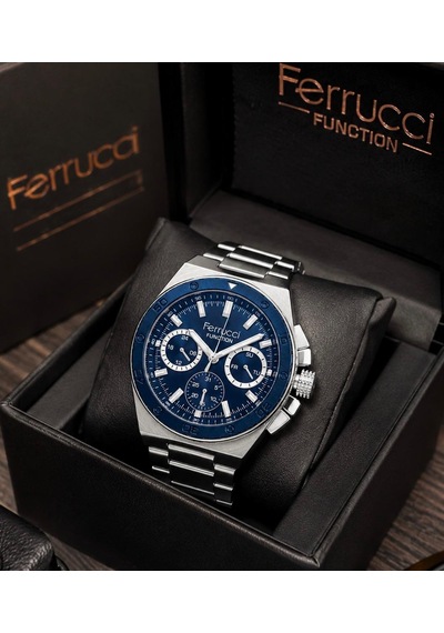 Ferrucci Fc90825 Spor Şık Model Fonksiyonlu Çelik Kordon Ve Kasa Erkek Kol Saati Lacivert
