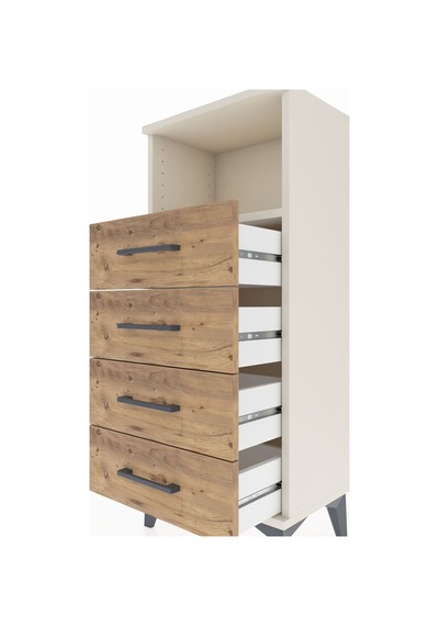 Arges Komodin Tek Raflı 4 Çekmeceli 44x30x106 Aytaşı-çam Aytaşı