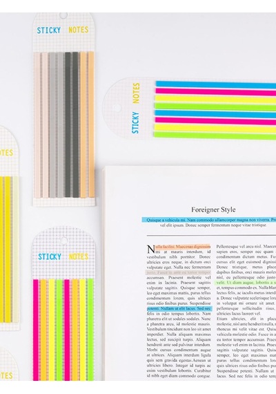 Ezoshop Şeffaf Renkli Yapışkan Not Kağıtları Defter Yer İmleri Etiket Ayraç Sticky Notes Uzun Şeritler Yeşil