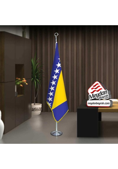 Bosna İ Hercegovina -bosna Bayrak -ofis -makam-toplantı Odaları -direkli -saçaklı Makam Bayrağı 1