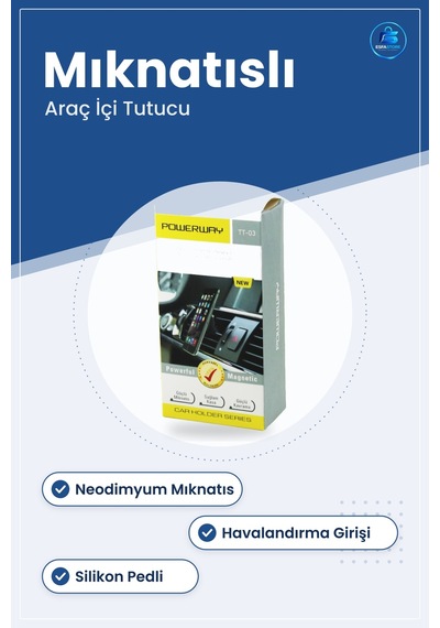 Araç İçi Telefon Tutucu Mıknatıslı Havalandırma Girişli Neodimyum