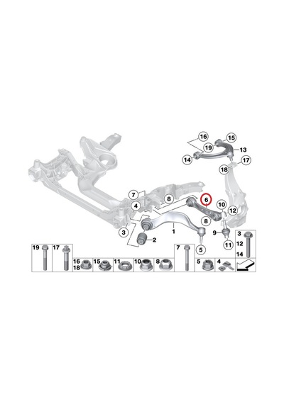 Bmw 5 Serisi Alt Salıncak Lastik Takozlu - L - Lemförder F10.525