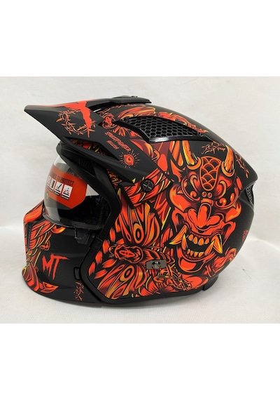 Şefaf ve Siyah Cam + Mt Streetfighter Sv Hellish B5 Modüler Motosiklet Kaskı