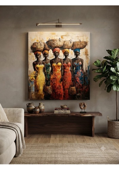 Tablo 40x60cm Orta Boy Kafe Ve Restoran Hediyelik Duvar Aksesuarı Kadınlar Siyah