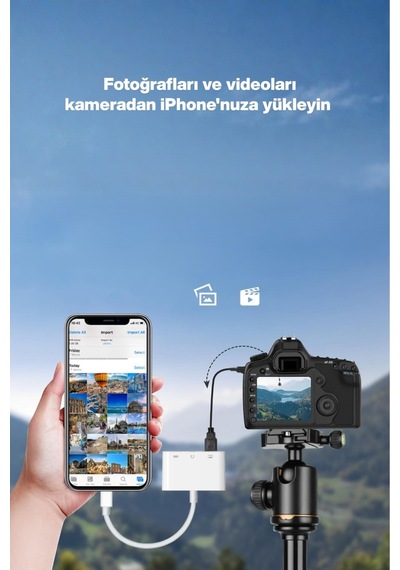 Usb 2.0 Lightning Otg Dönüştürücü - Apple Uyumlu iPhone Tak Çalıştır Adaptör