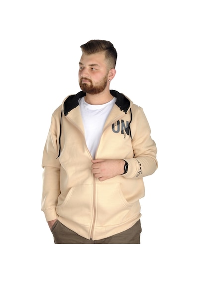 Mode Xl Erkek Sweat Kapşon Fermuarlı Keep On 22533 Bej 001