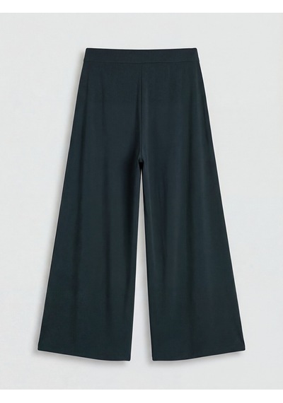 Lcwaıkıkı Basic Siyah Beli Lastikli Geniş Paça Kadın Pantolon
