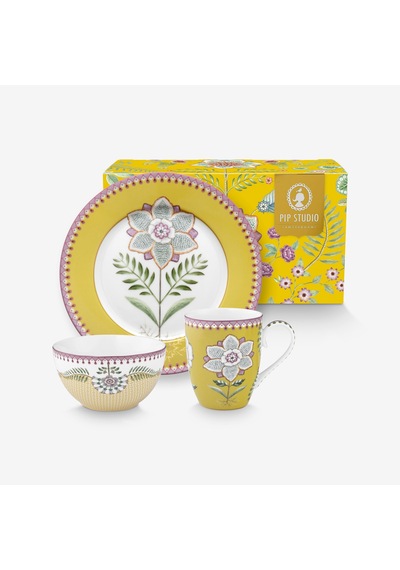 Sarı Porselen Tabak Seti 21 Cm