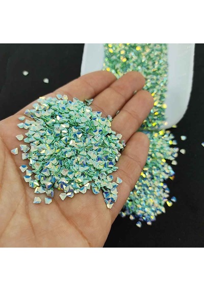 Üçgen Pul Kırığı - Su Yeşili - 10 Gr