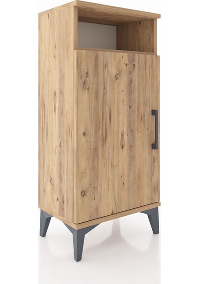 Arges Komodin 3 Raflı Tek Kapaklı 44x30x96 Çam-çam Çam