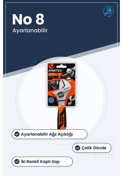 Kurbağacık İngiliz Anahtar No 8 Çelik Ayarlanabilir Manuel Tamir