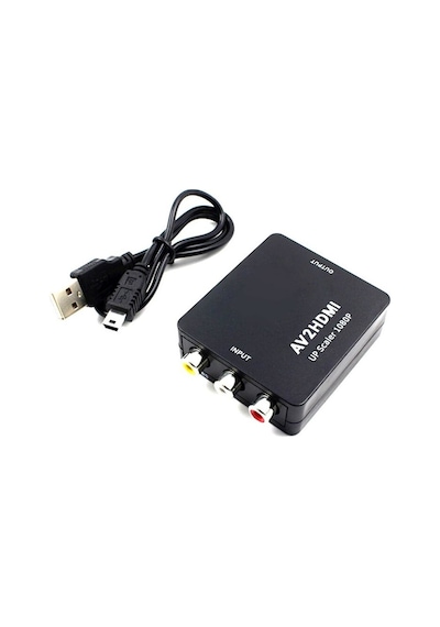 Taplin Av To Hdmı Rca Composit Audio Video Hdmı Görüntü Çevirici Full Hd Ve 720p Dönüştürücü - Siyah