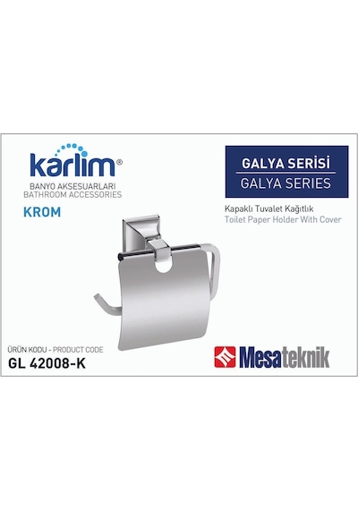 Karlim Galya Serisi Kapaklı Tuvalet Kağıtlık Krom