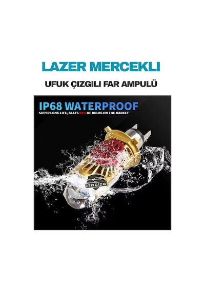 Mazda 323 1989 - 1998 Lazer Mercekli Ufuk Çizgili Far Ampulü Araç Motosiklet Led Şimşek Etkili