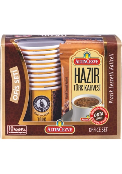 Seti Hazır Türk Kahvesi Orta Orta Şekerli 10'lu Paket 10 Adet X 9 Gr 2li Paket