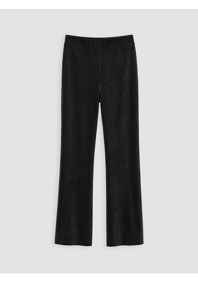 LC Waikiki Lcw Kids Siyah Beli Lastikli İspanyol Paça Kadife Kız Çocuk Tayt New Black