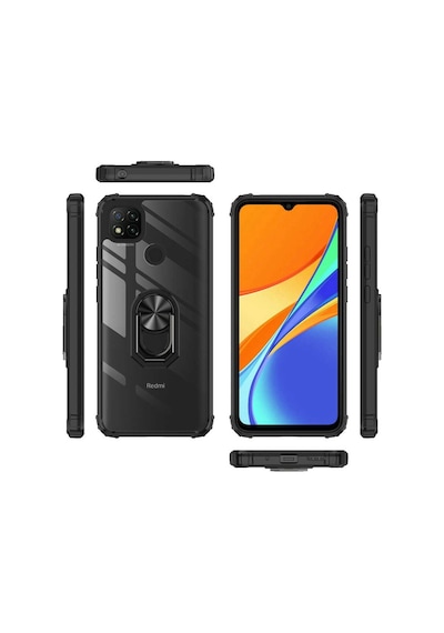 Xiaomi Redmi 9C Kılıf Şeffaf Sararmaz Yüzüklü Mola Kapak