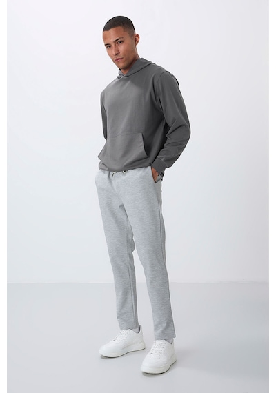 Tommy Life Gri Yüzeyi Dokulu Standart Fit Erkek Eşofman Alt - 82155