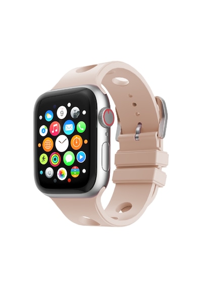Watch 44mm Delikli Tasarım Mkst Krd-147 Silikon Kordon - Kum Pembe