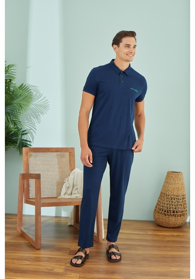 Sevim Erkek Kısa Kol Lacivert Pijama Takım C8t7n49 001