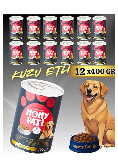 Etli Konserve Köpek Maması 400 Gr X 12 Adet Yetişkin Köpekler İçin