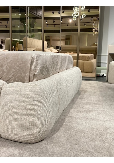 Cozze Mobilya Premium Buklet Kumaş Tasarım Çift Kişilik Bubble Karyola 120 x 200 CM