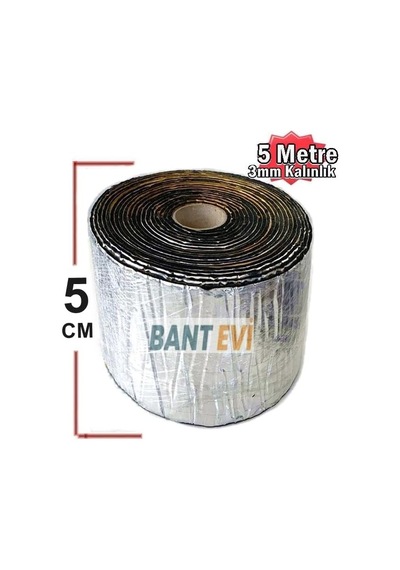 Tr Bant Evi Folyolu Kauçuk Bant Isı Ve Ses İzolasyon Bandı 5cmx5mt Alüminyum Kauçuk Yalıtım Bandı 5cm X 5m