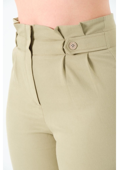 Sortie Collection Pileli Gabardin Pantolon Olive